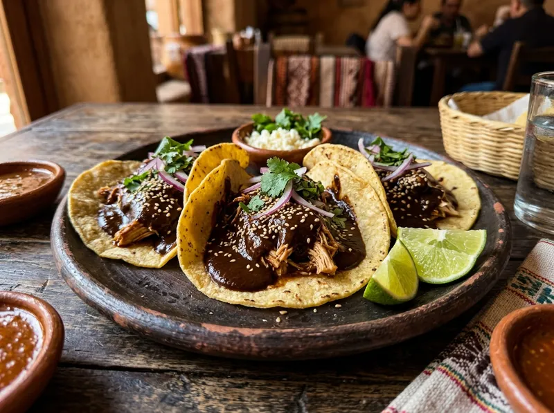 Tacos de Pollo con Mole Poblano (3)